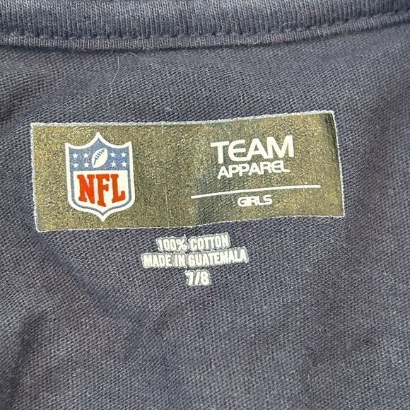 New England Patriots Shirt NFL Team Apparel Glitter NWT Girls 7/8 - Picture 3 of 5